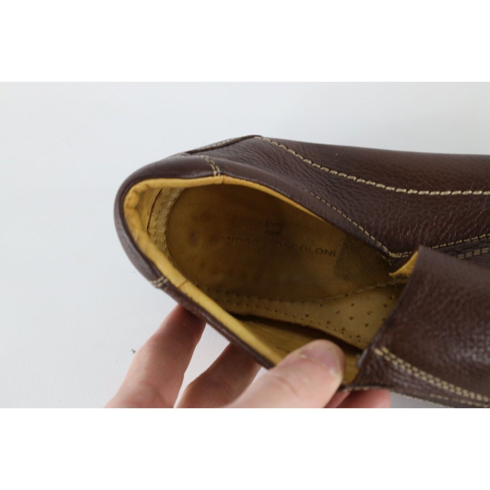 Sandro Moscoloni Sandro Moscolini Distressed Brazil Leather Slip On Loafers Size US 11.5 / EU 44-45 - 8 Thumbnail