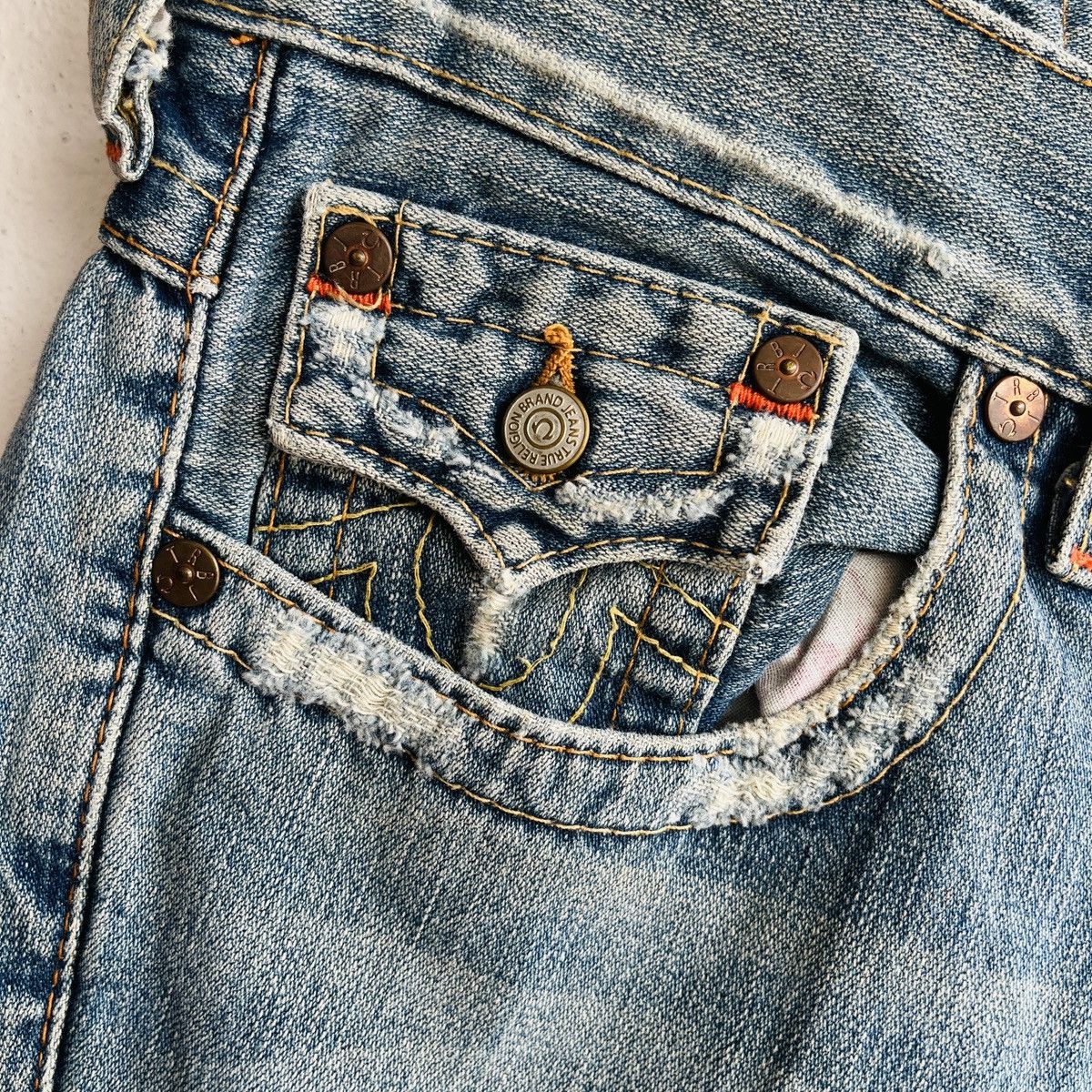 Seditionaries Flared TRUE RELIGION Distressed Patches Sashiko Jeans Size US 28 / EU 44 - 12 Thumbnail