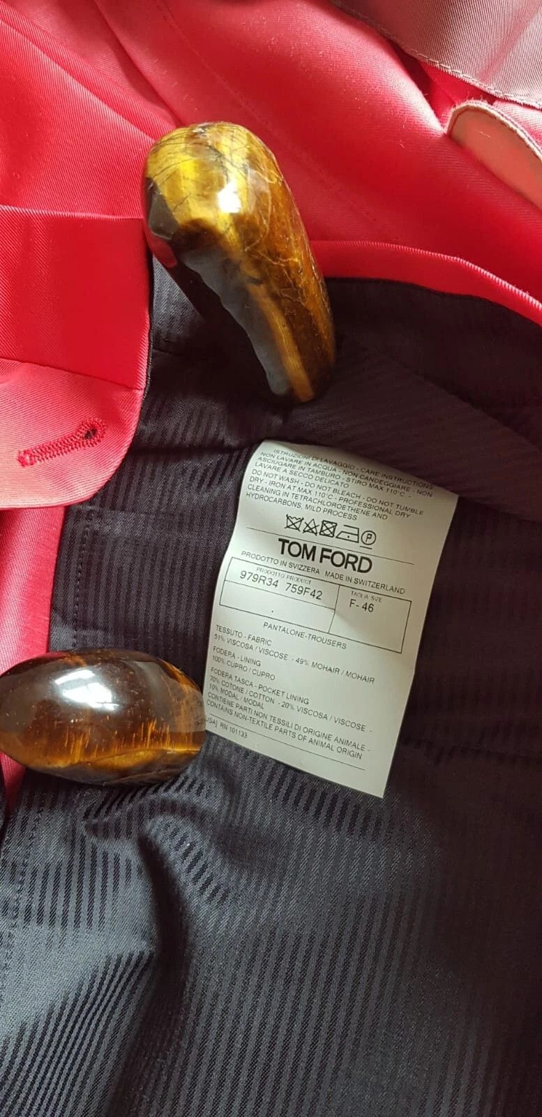 Tom Ford o1r1s1ebx0725 Atticus Jumpsuit Suits Jacket in Red Size US S / EU 44-46 / 1 - 8 Thumbnail
