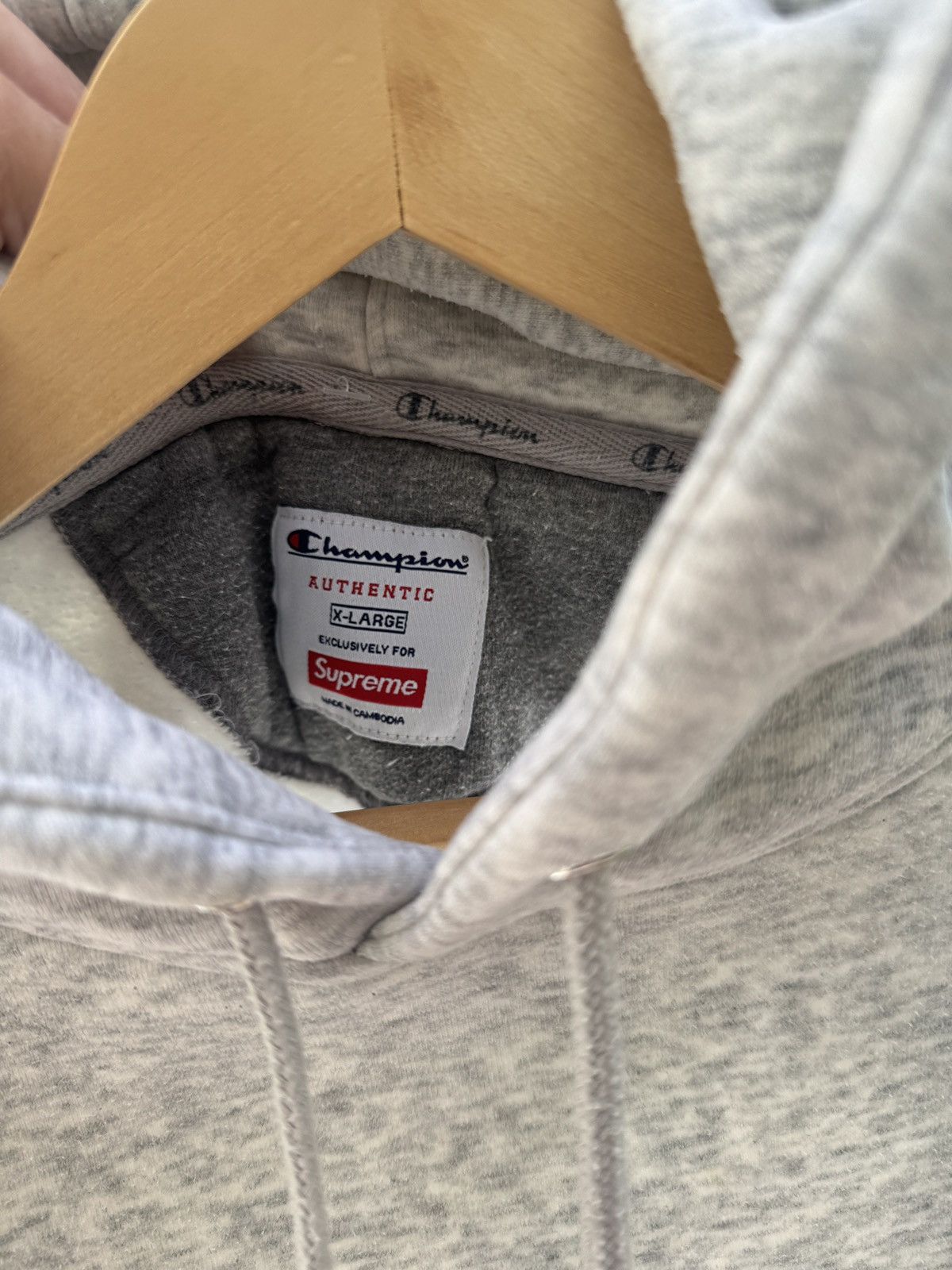 Champion × Supreme Supreme x Champion SS18 Arc Logo Hoodie - Ash Grey Size US XL / EU 56 / 4 - 6 Thumbnail