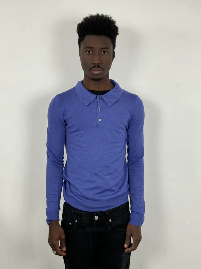 Prada Prada Navy Wool Polo Longsleeves Size US S / EU 44-46 / 1 - 2 Thumbnail