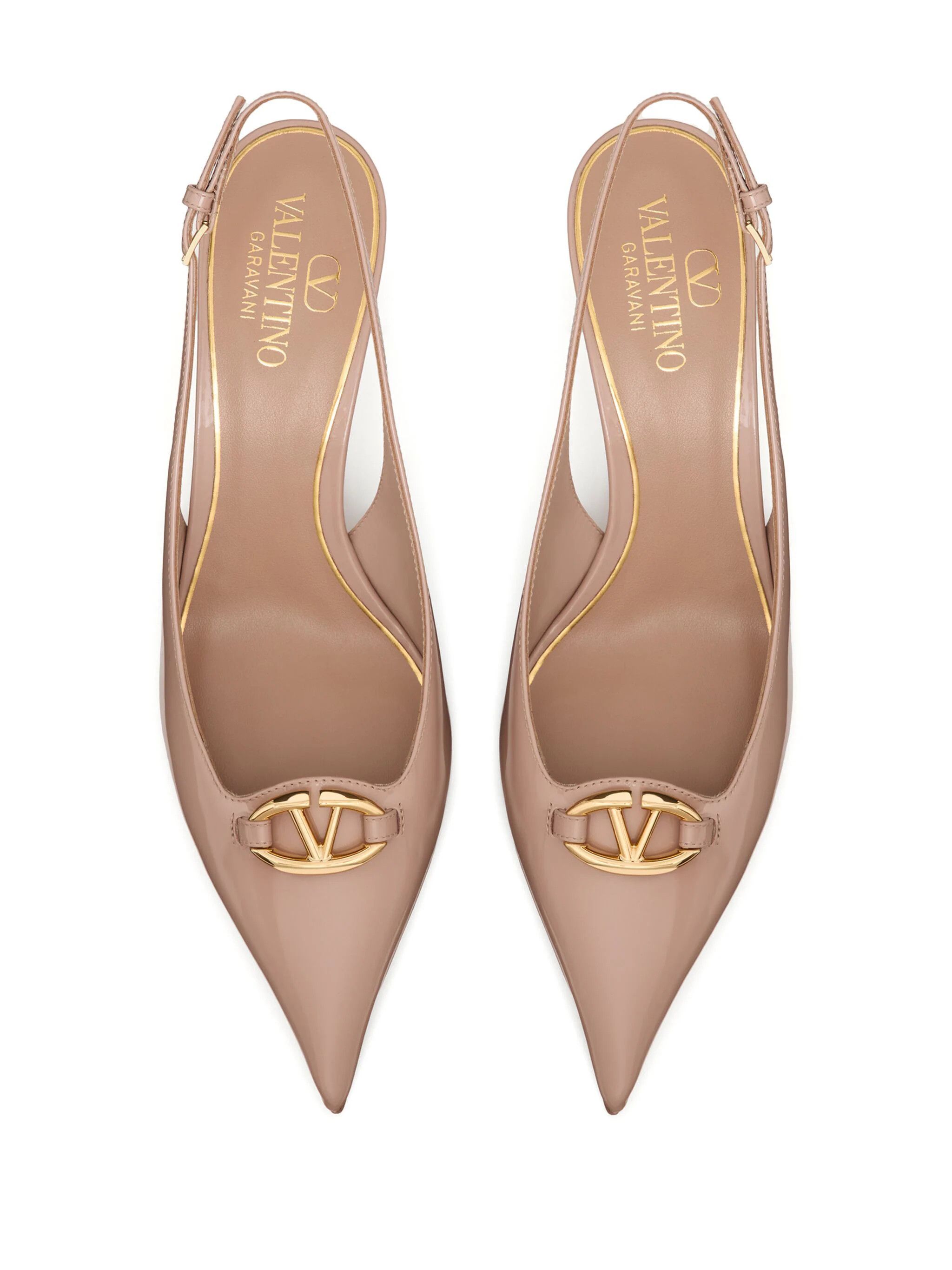 Valentino o1s22i1n0924 Slingback Vlogo Decollete Pumps in Neutro Size US 10 / IT 40 - 4 Thumbnail