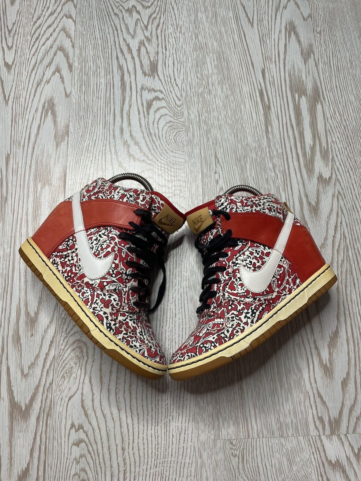 Vintage Nike Dunk Sky Hi Shoes Liberty of London Red Womens size 6 Size US 6 / IT 36 - 4 Thumbnail