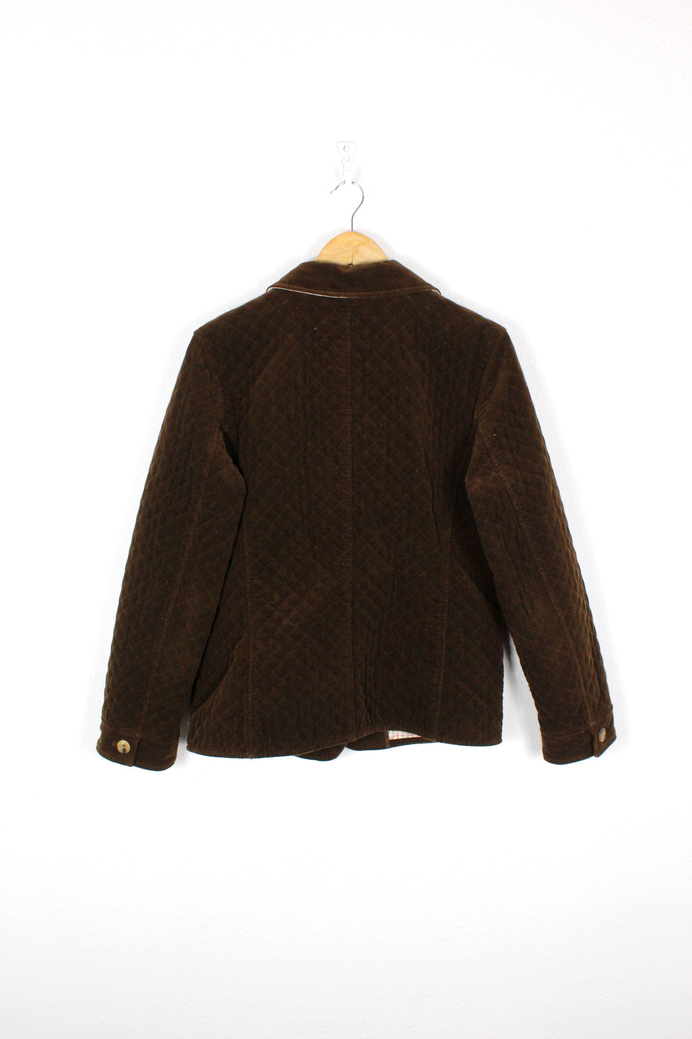 Brooks Brothers × Vintage Womens Brooks Brothers Brown Velvet Quilted Jacket Size L / US 10 / IT 46 - 6 Thumbnail