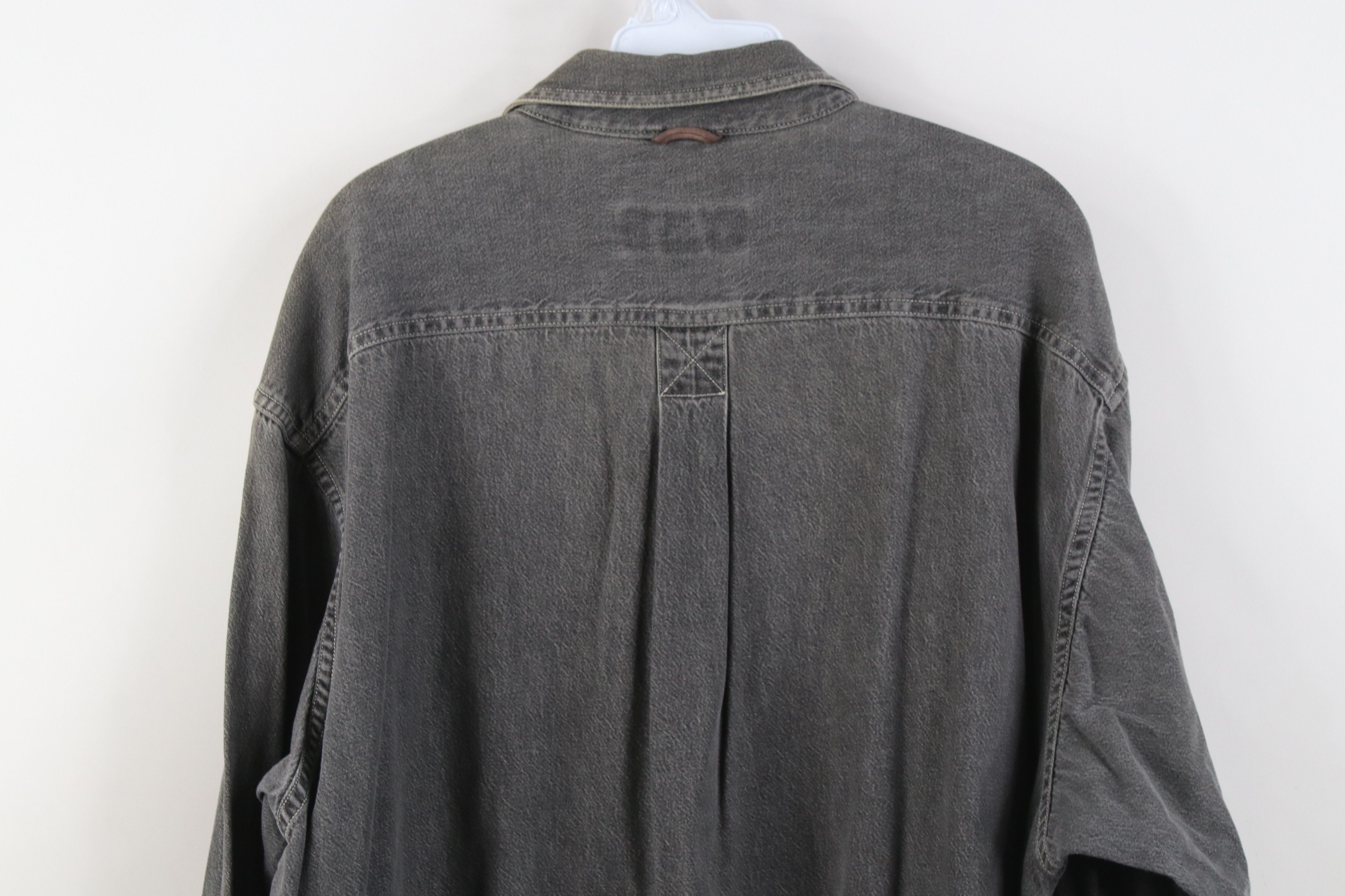 Timberland Vintage 90s Timberland Baggy Stonewash Denim Button Shirt Size US XL / EU 56 / 4 - 14 Thumbnail