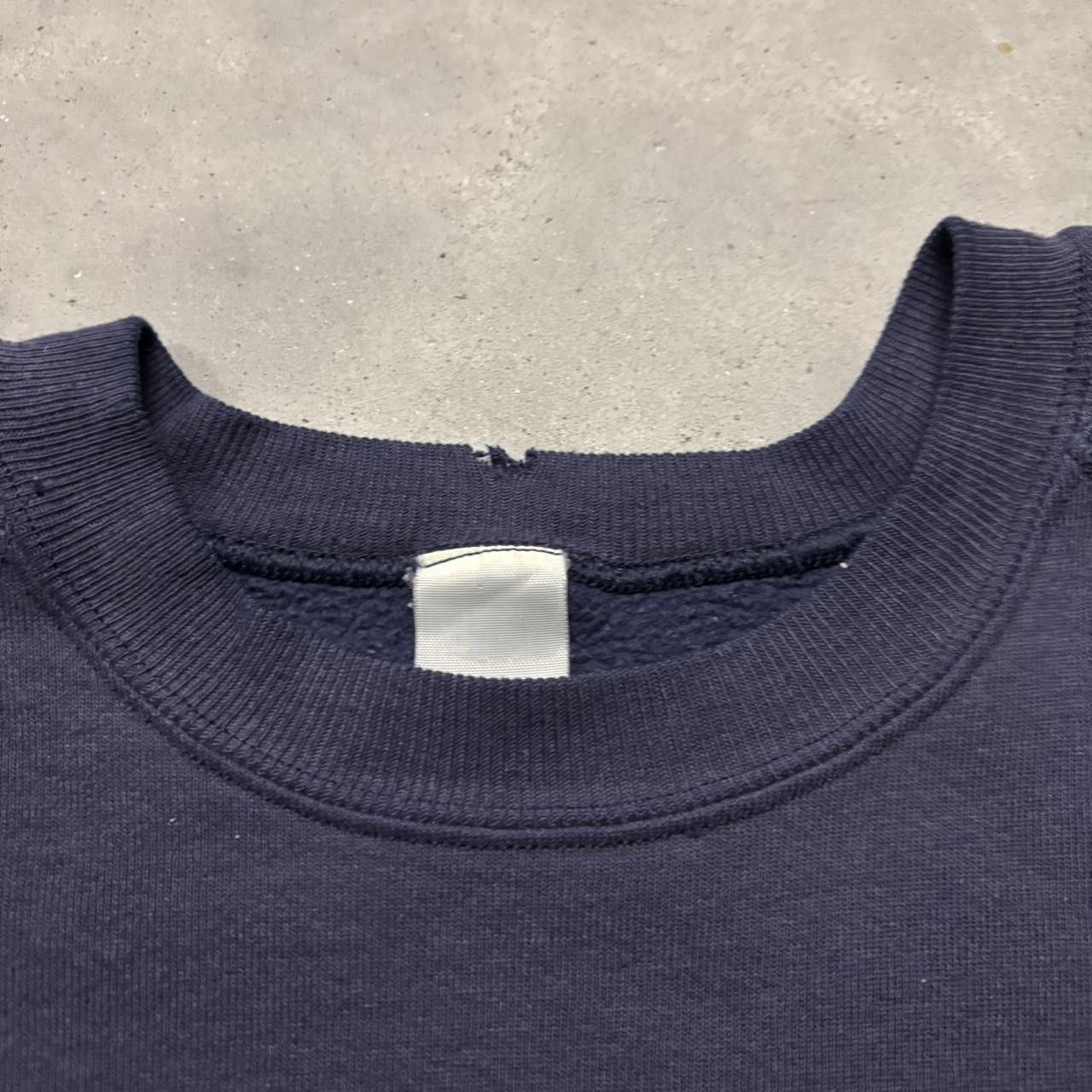 Japanese Brand × Vintage Crazy Vintage 90s Faded Navy Blue Michigan Spellout College Essential Crewneck! Size US L / EU 52-54 / 3 - 6 Thumbnail