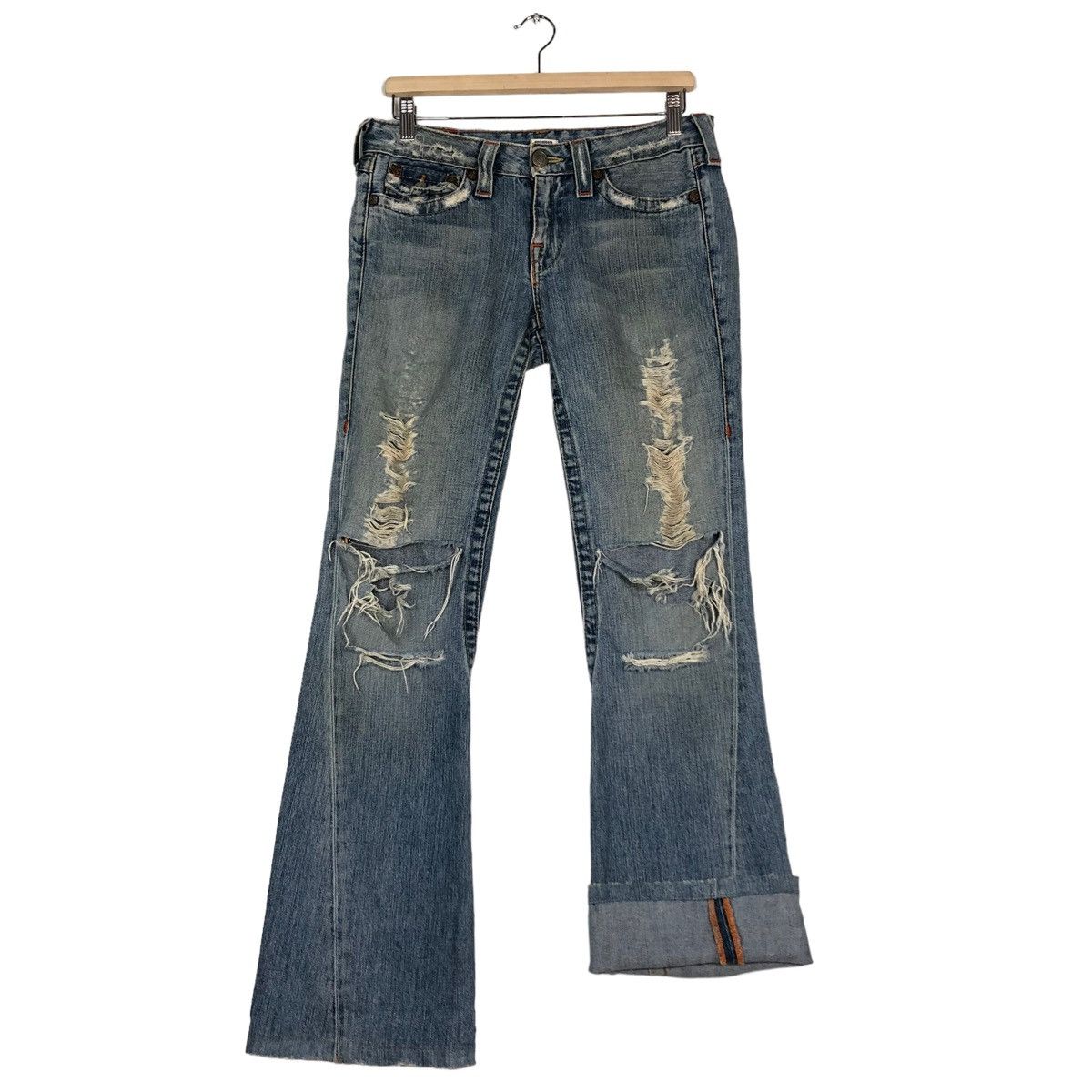 Japanese Brand 🔥VINTAGE BOW CUT DESIGN JEANS TRUE RELIGION USA Size 27" / US 4 / IT 40 - 11 Thumbnail