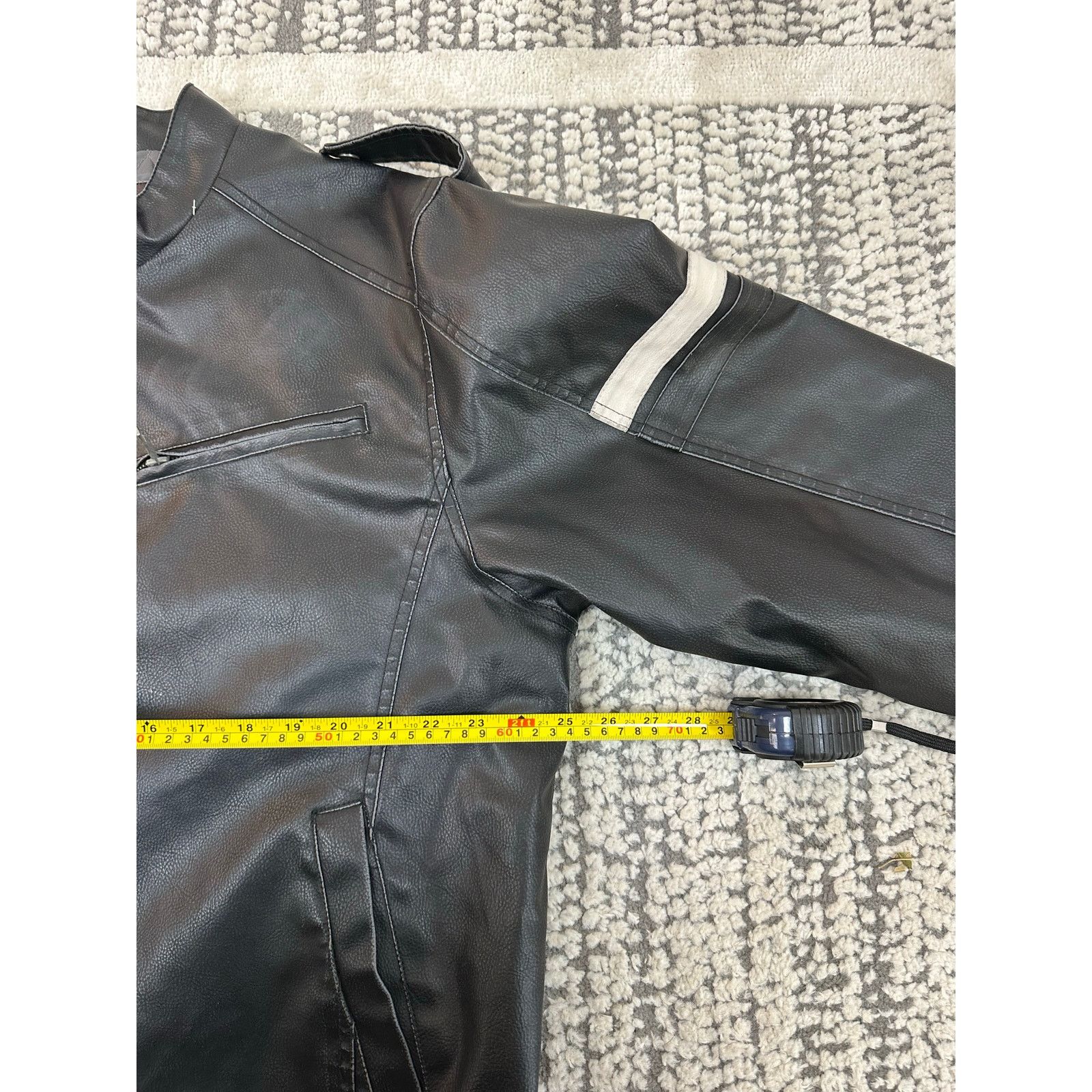 Other Vintage black leather biker bomber jacket Size US XXL / EU 58 / 5 - 4 Thumbnail