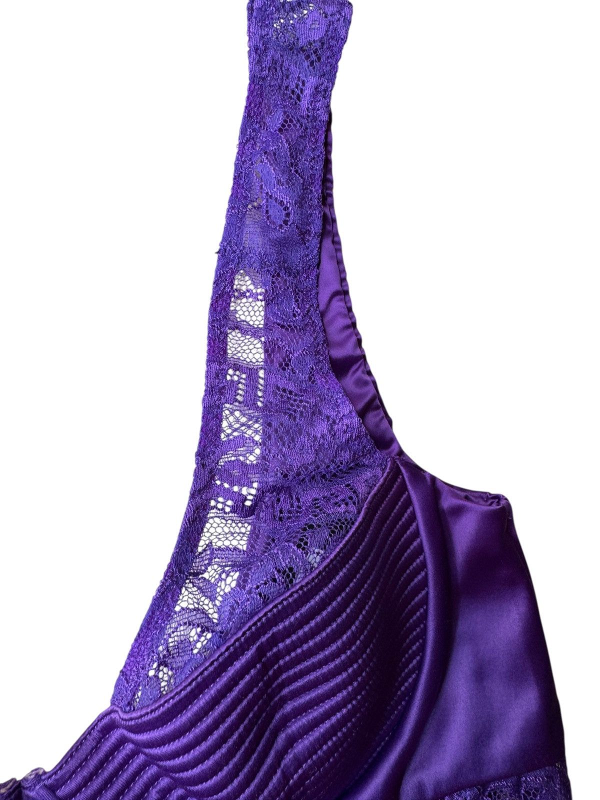 Versace Versace Purple Satin & Lace Bra Made in Italy – US 32B Size XS / US 0-2 / IT 36-38 - 5 Thumbnail