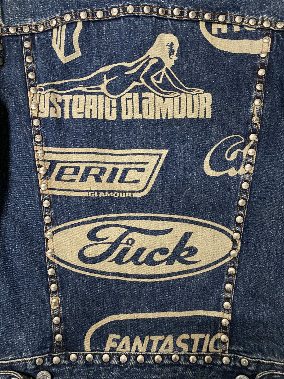 Hysteric Glamour × Japanese Brand Rare Design Hysteric Glamour Punk Studded Kinky Denim Jacket Size US M / EU 48-50 / 2 - 4 Thumbnail