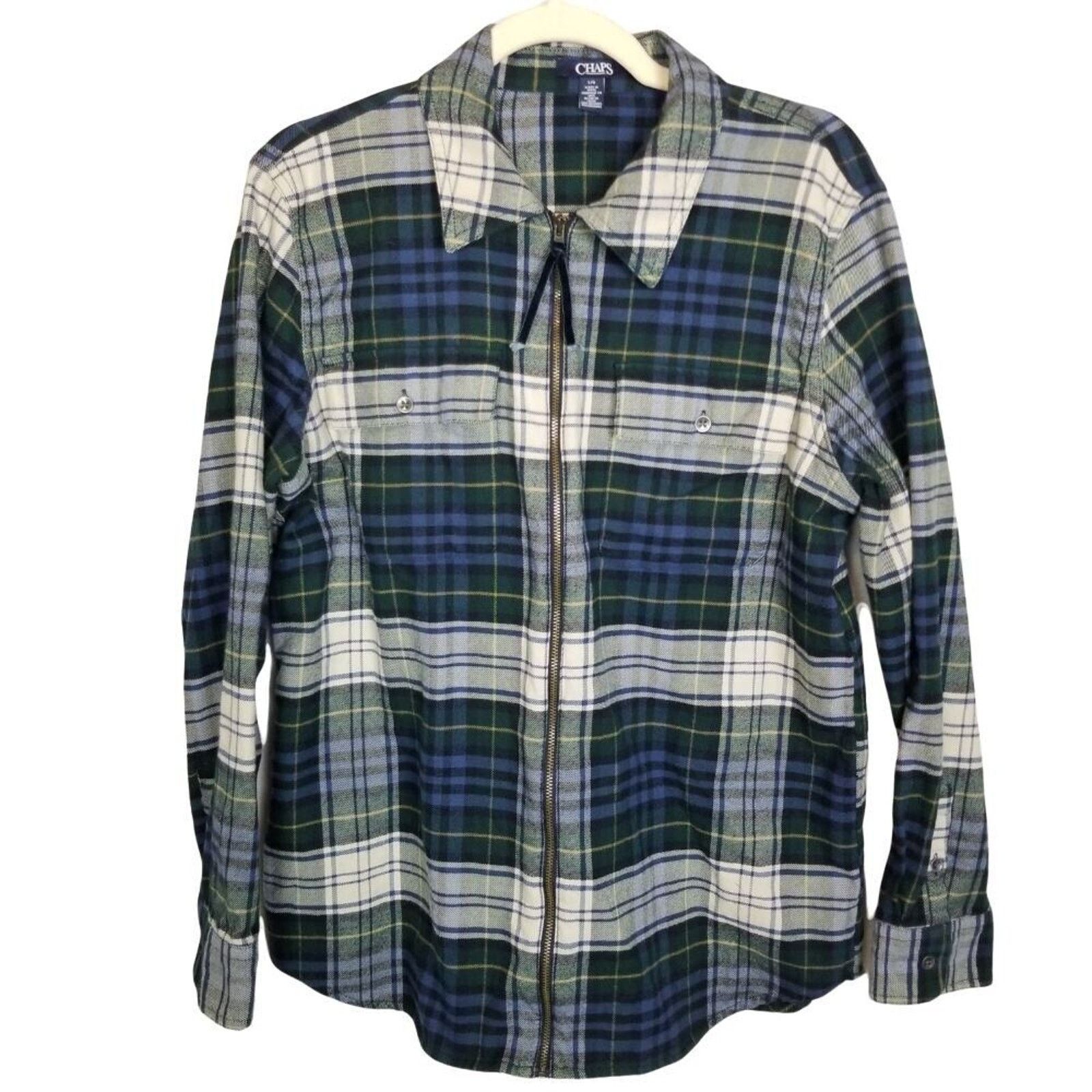 Chaps Ralph Lauren Chaps Ralph Lauren Men Full Zip Flannel Shirt Plaid L Preppy Size US L / EU 52-54 / 3 - 1 Thumbnail