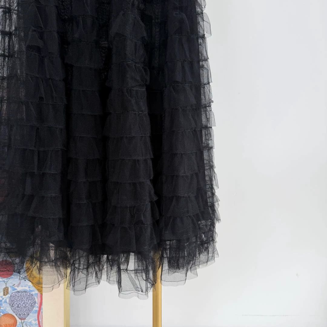 Dior Christian Dior women's Black Lace Long Skirt F36 Size 26" / US 2 / IT 38 - 5 Thumbnail