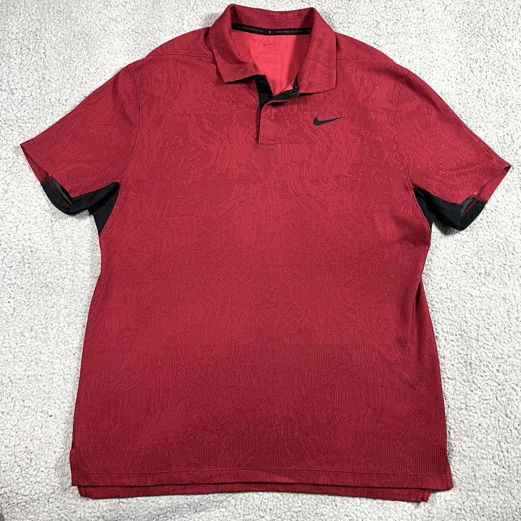 Nike Nike Tiger Woods Polo Shirt Mens M Red Dri-Fit ADV Snap Collar Performance Golf Short Sleeve Geometric Logo Classic Size US M / EU 48-50 / 2 - 6 Thumbnail