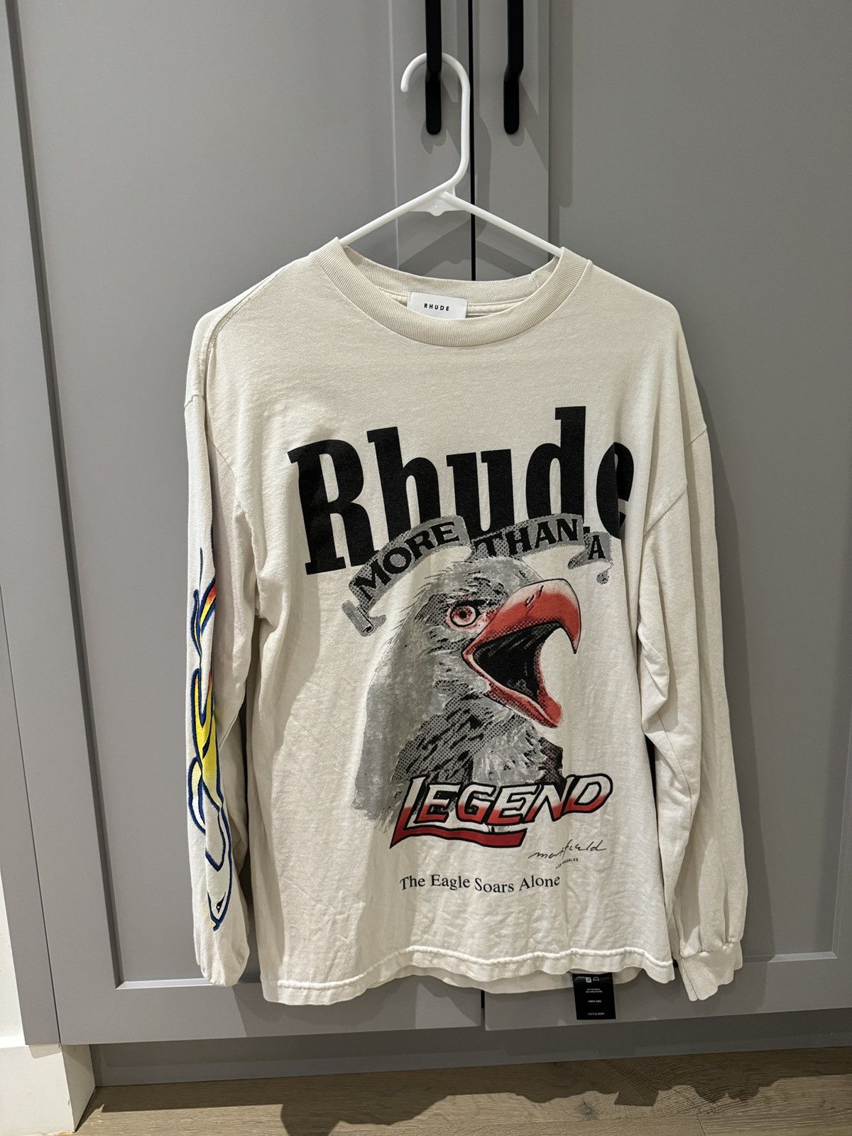 image of Rhude Maxfield T-Shirt in Cream, Men's (Size Small)