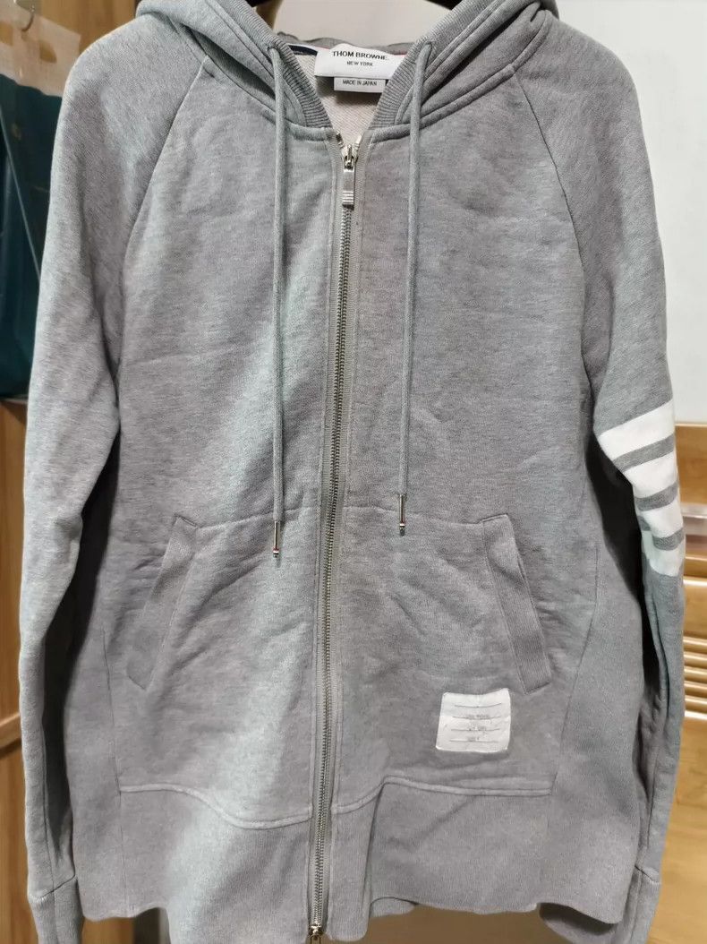 Thom Browne Gray four-bar zipper jacket 2503-Nextarrow