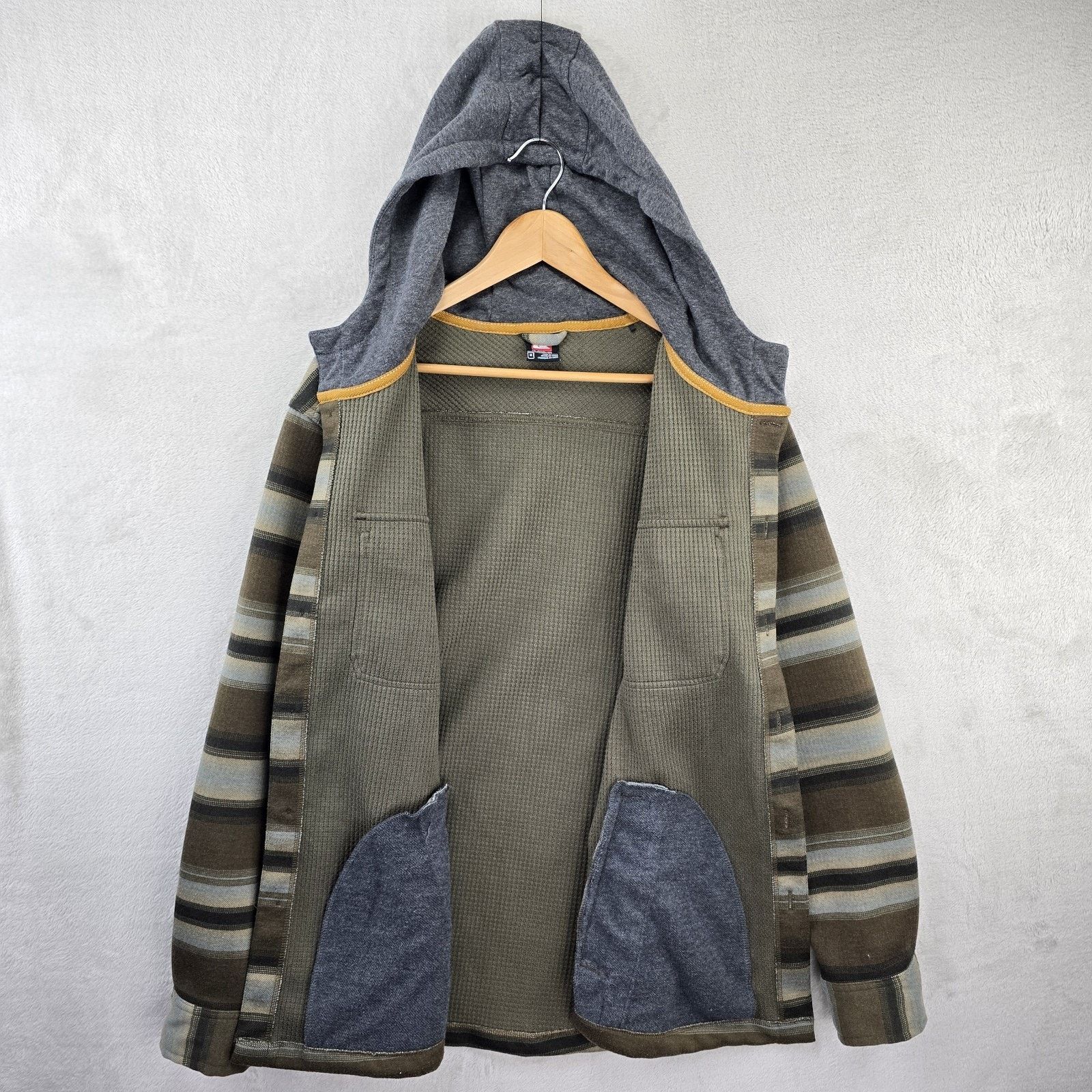 Quiksilver Quiksilver Hooded Shirt Jacket Medium Striped Shacket Size US M / EU 48-50 / 2 - 4 Thumbnail