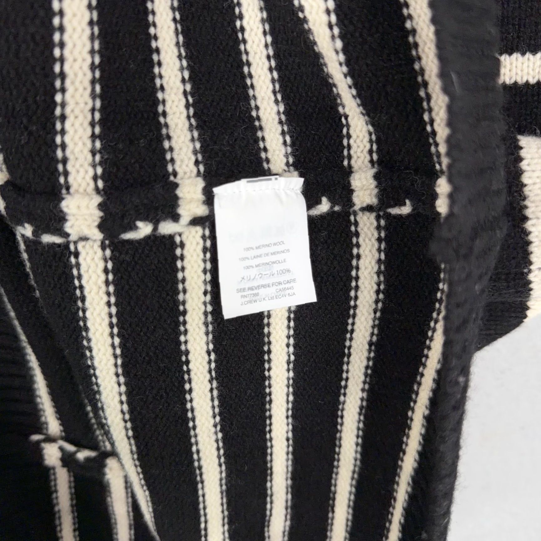 Madewell Madewell Sweater Dress Womens XS Black Stripe Merino Wool Knit Crewneck Button Sleeve Tunic Short Dress Size XS / US 0-2 / IT 36-38 - 6 Thumbnail