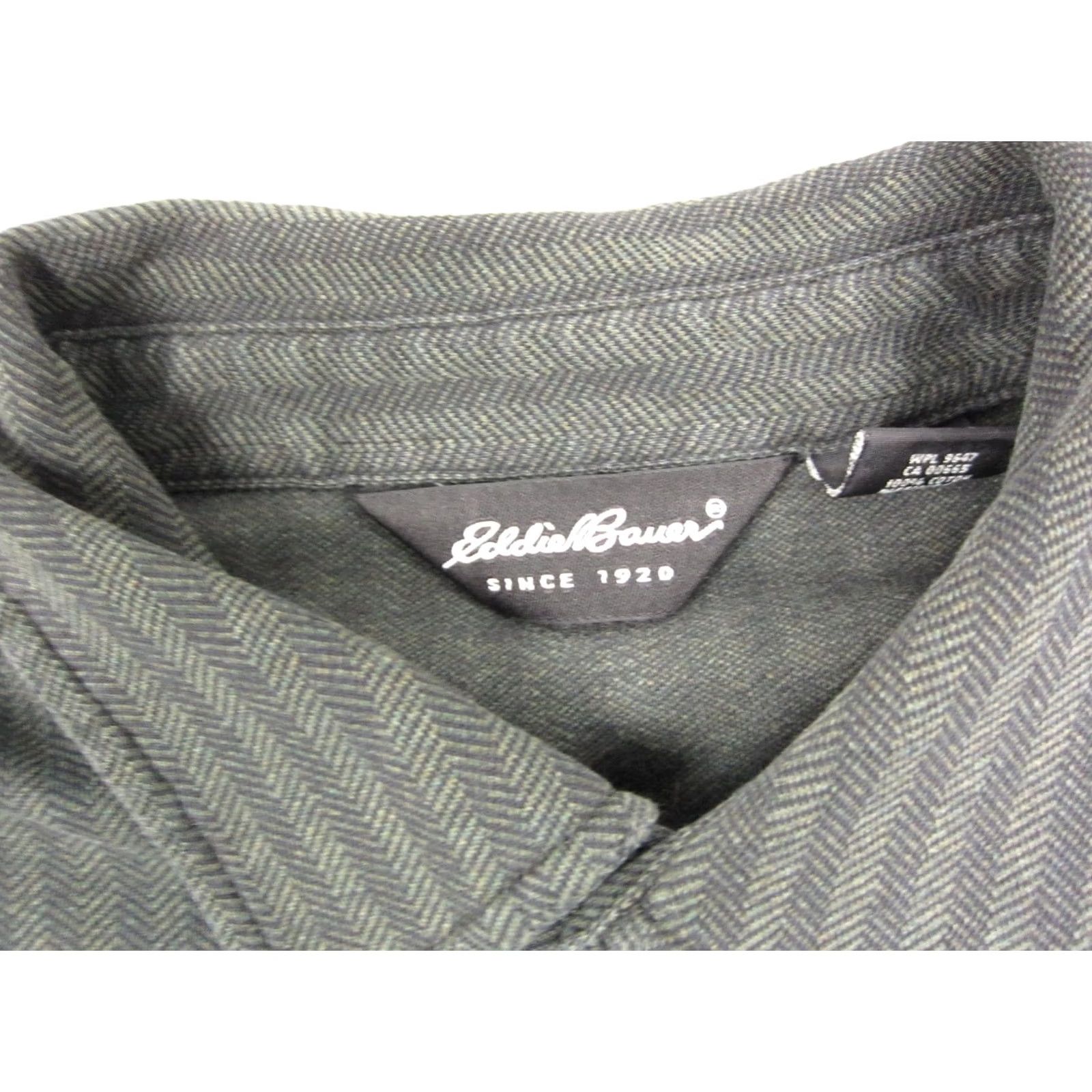 Eddie Bauer VINTAGE Eddie Bauer Shirt Mens Large Green Chevron Houndstooth Cotton Casual 90s Size US L / EU 52-54 / 3 - 4 Thumbnail