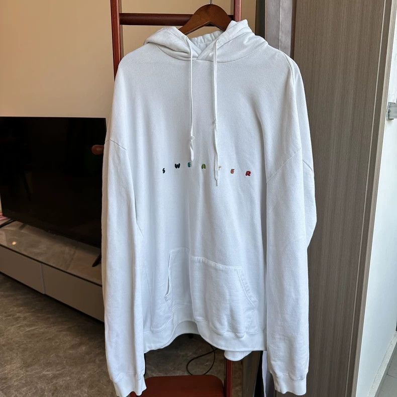 Vetements Vetements White Sequin Logo Top - dmc Size US M / EU 48-50 / 2 - 1 Thumbnail