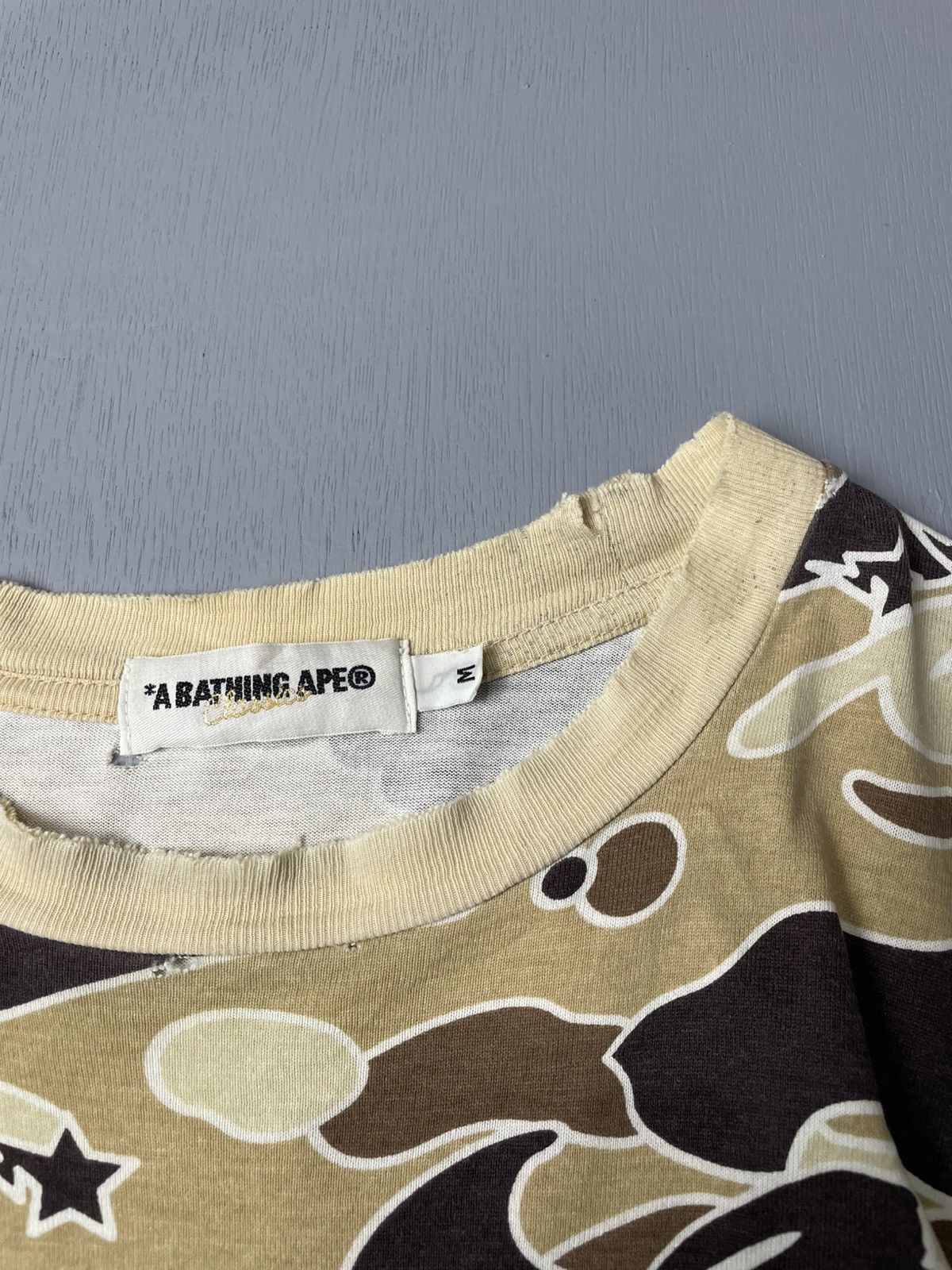 Bape A Bathing Ape (Bape) Psyche Camo distressed tshirt Size US M / EU 48-50 / 2 - 3 Thumbnail