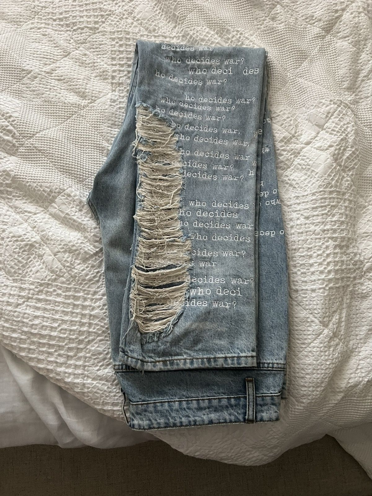 Who Decides War Scripture Jeans size 36