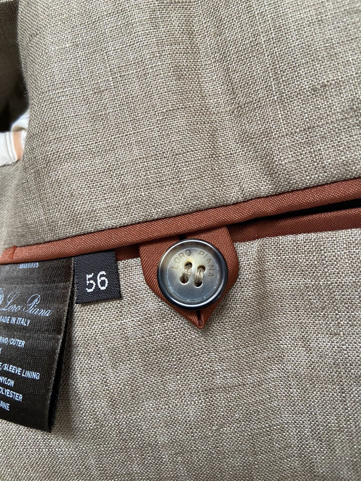 Loro Piana Loro Piana Two-Button Rain System Unstructured Linen Blazer Size 54L - 8 Thumbnail