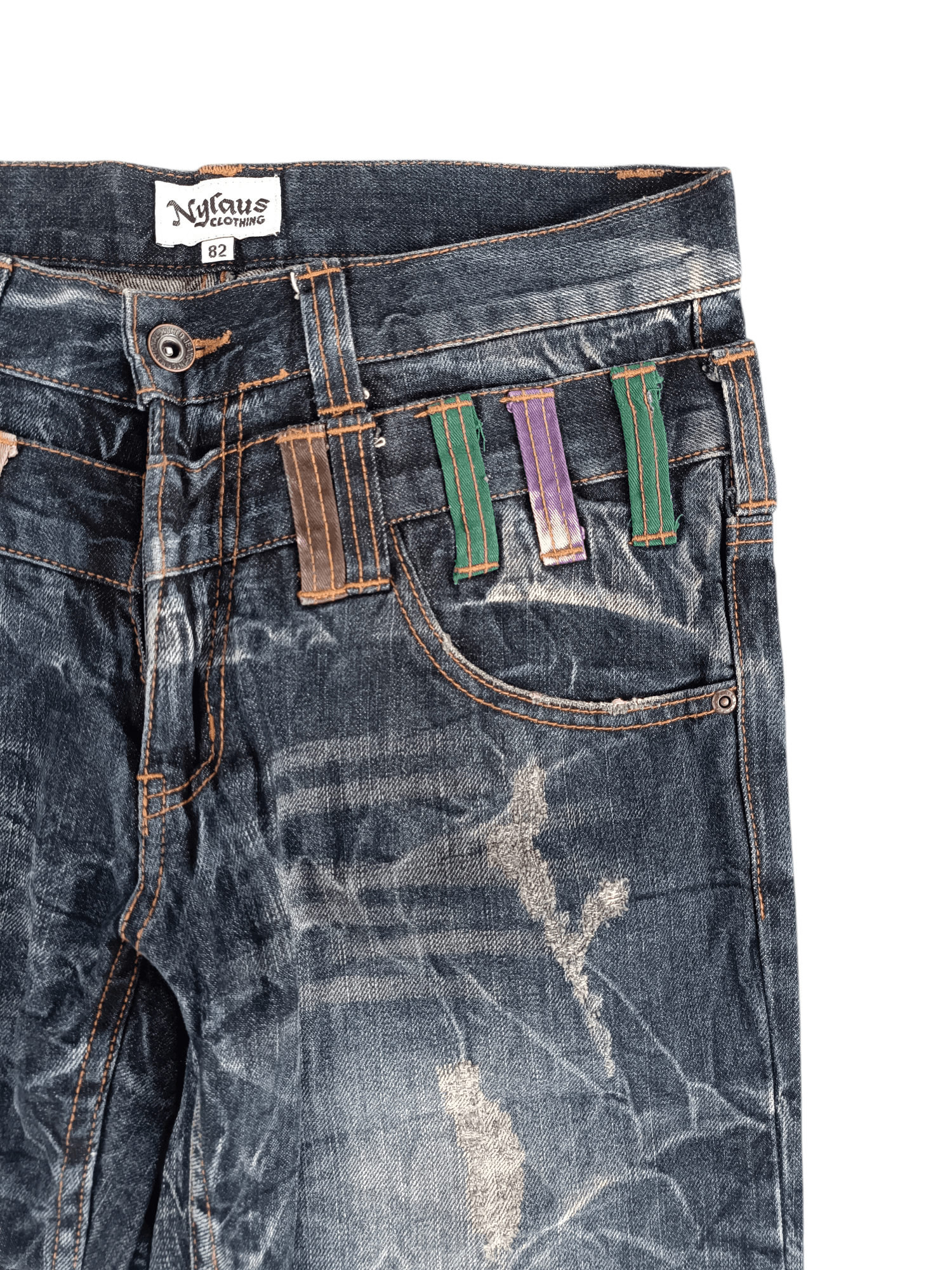 Japanese Brand 💥VINTAGE NYLAUS JEANS DOUBLE WAIST DESIGN RARE Size US 30 / EU 46 - 14 Thumbnail