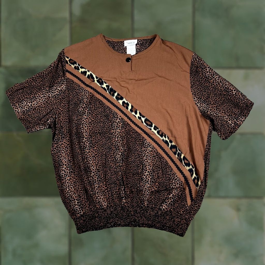 Vintage VINTAGE The American Collection Geometric Pattern Light Weight Pullover Women's Large Brown 90s 80s 90s Party Size L / US 10 / IT 46 - 1 Thumbnail