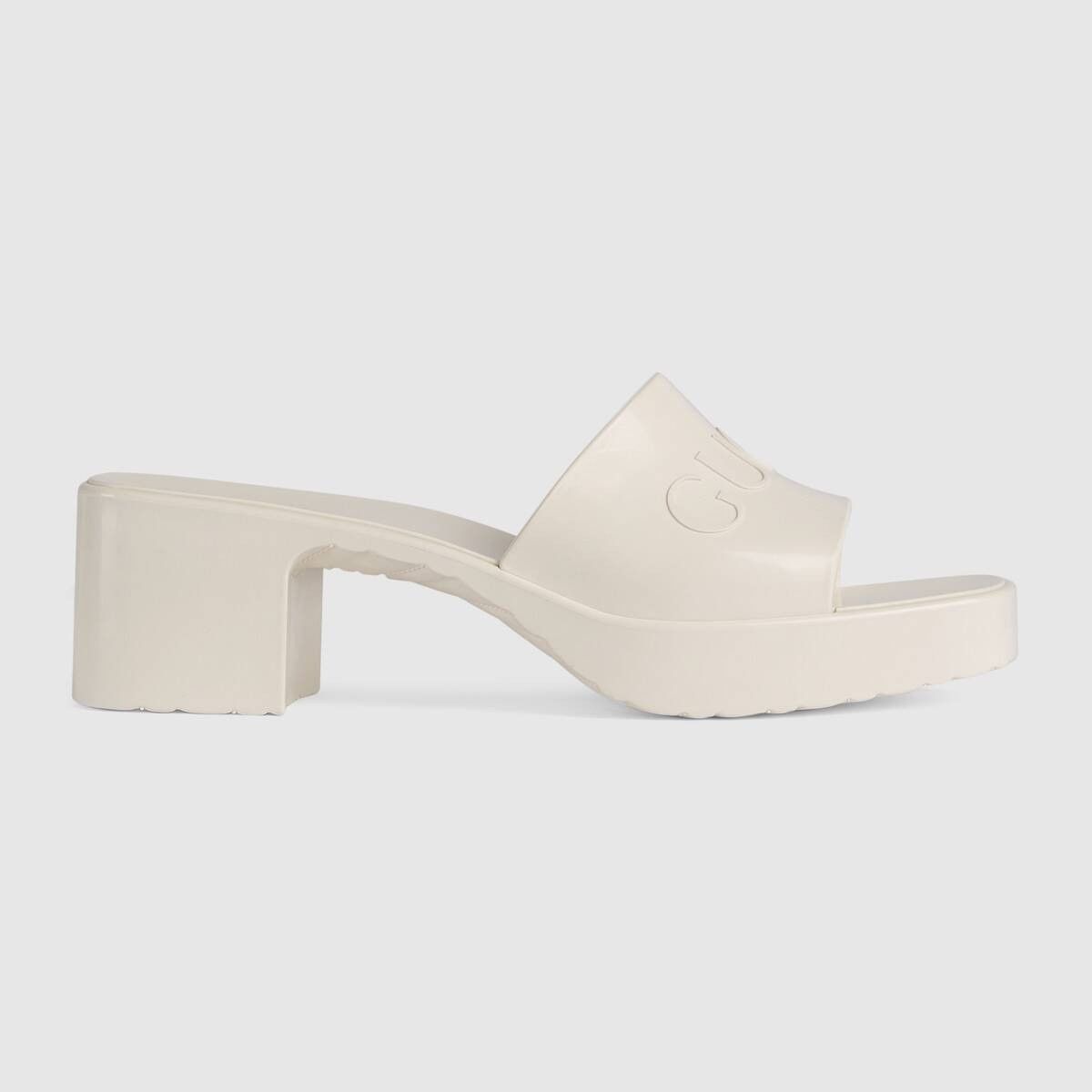 Gucci o1s1wg110225 Rubber Slide Sandals in White Size US 8 / IT 38 - 1 Thumbnail