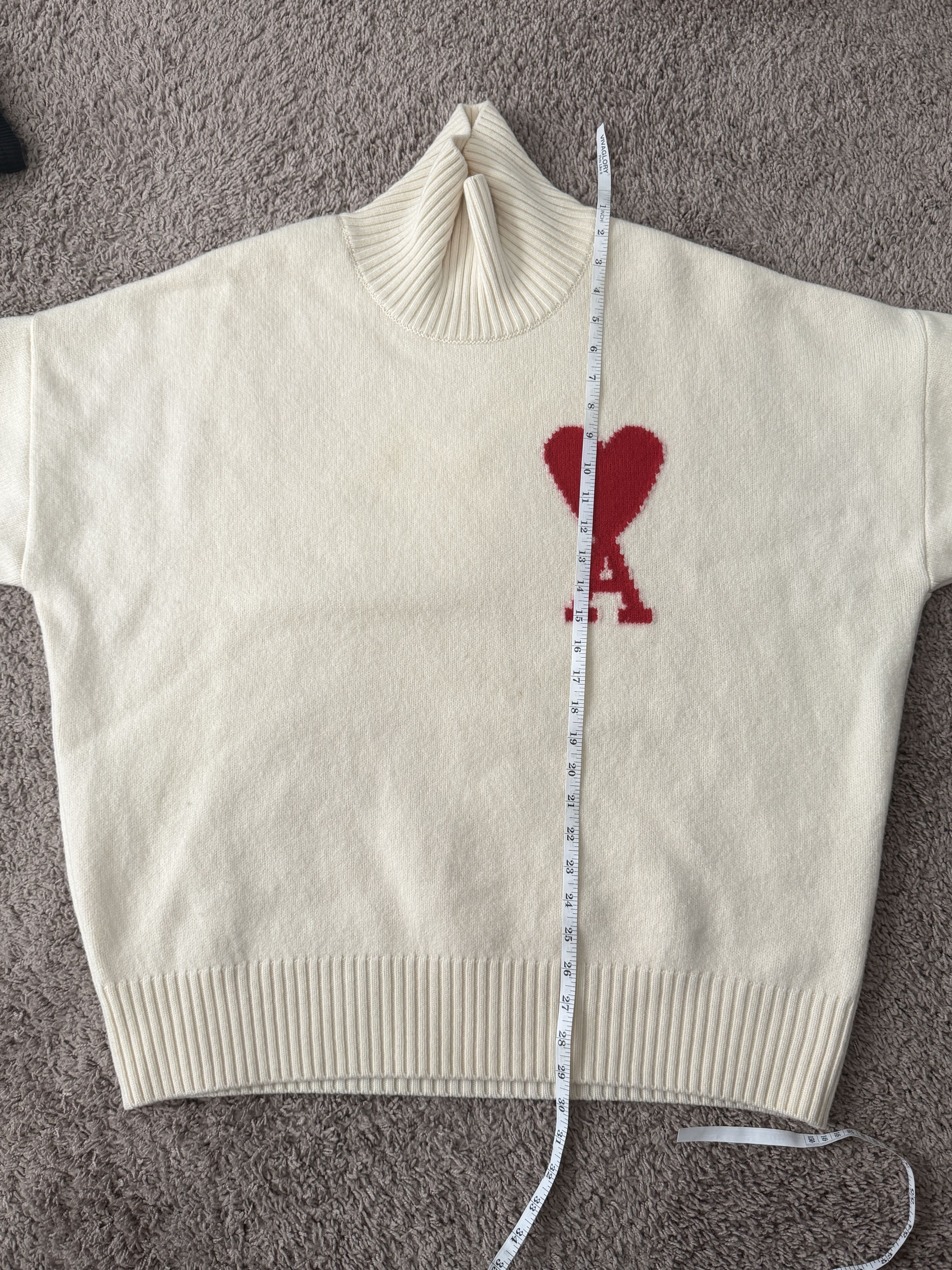 AMI Ami Paris Off-White Oversized Turtleneck Size US L / EU 52-54 / 3 - 11 Thumbnail