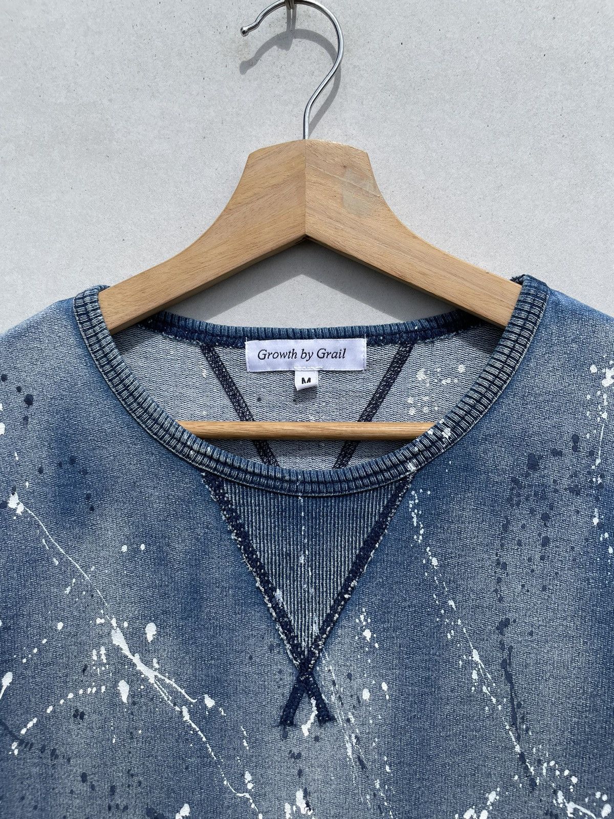 Japanese Brand RARE🔥 Splatter Washed Blue Sweatshirt Growth By Grail Size US S / EU 44-46 / 1 - 3 Thumbnail