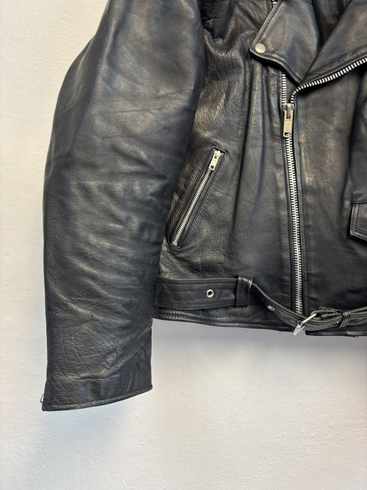 Genuine Leather × Vintage Vintage Ramones Jacket Leather Genuine Rock Metal Punk Rare Size US L / EU 52-54 / 3 - 3 Thumbnail