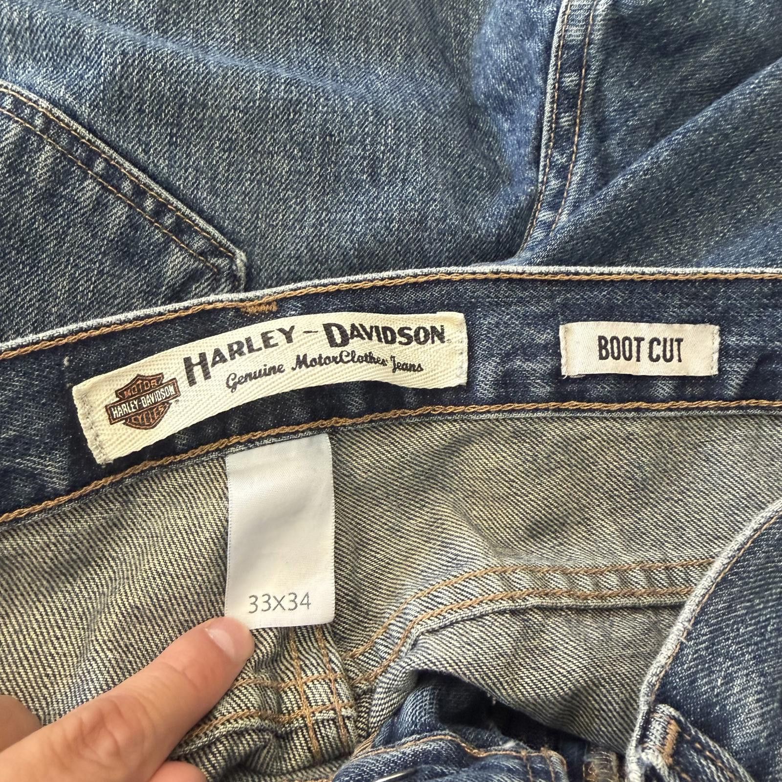 Harley Davidson Harley Davidson Boot Cut Jeans 33x34 Denim Y2K Size US 33 - 2 Thumbnail