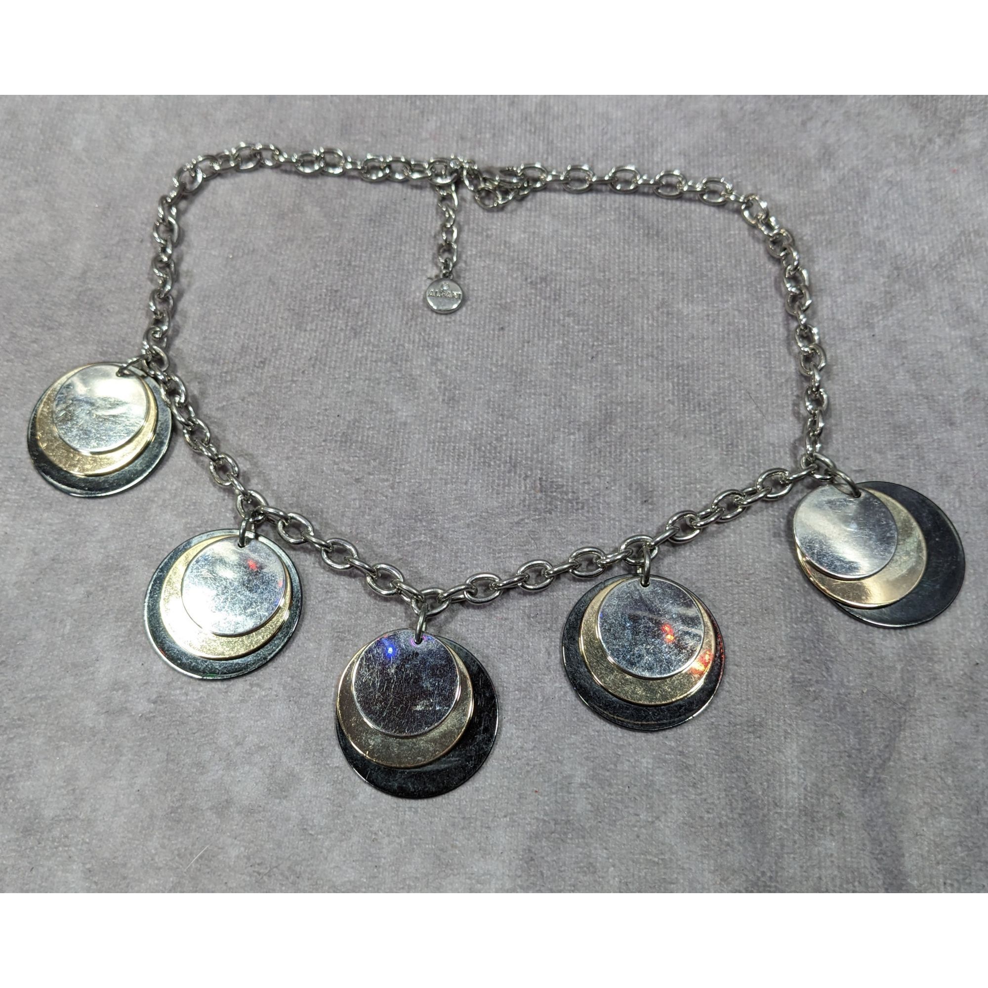 Alfani Alfani Elegant Modern Metallic Stacked Medallion Charm Neckl Size ONE SIZE - 8 Thumbnail