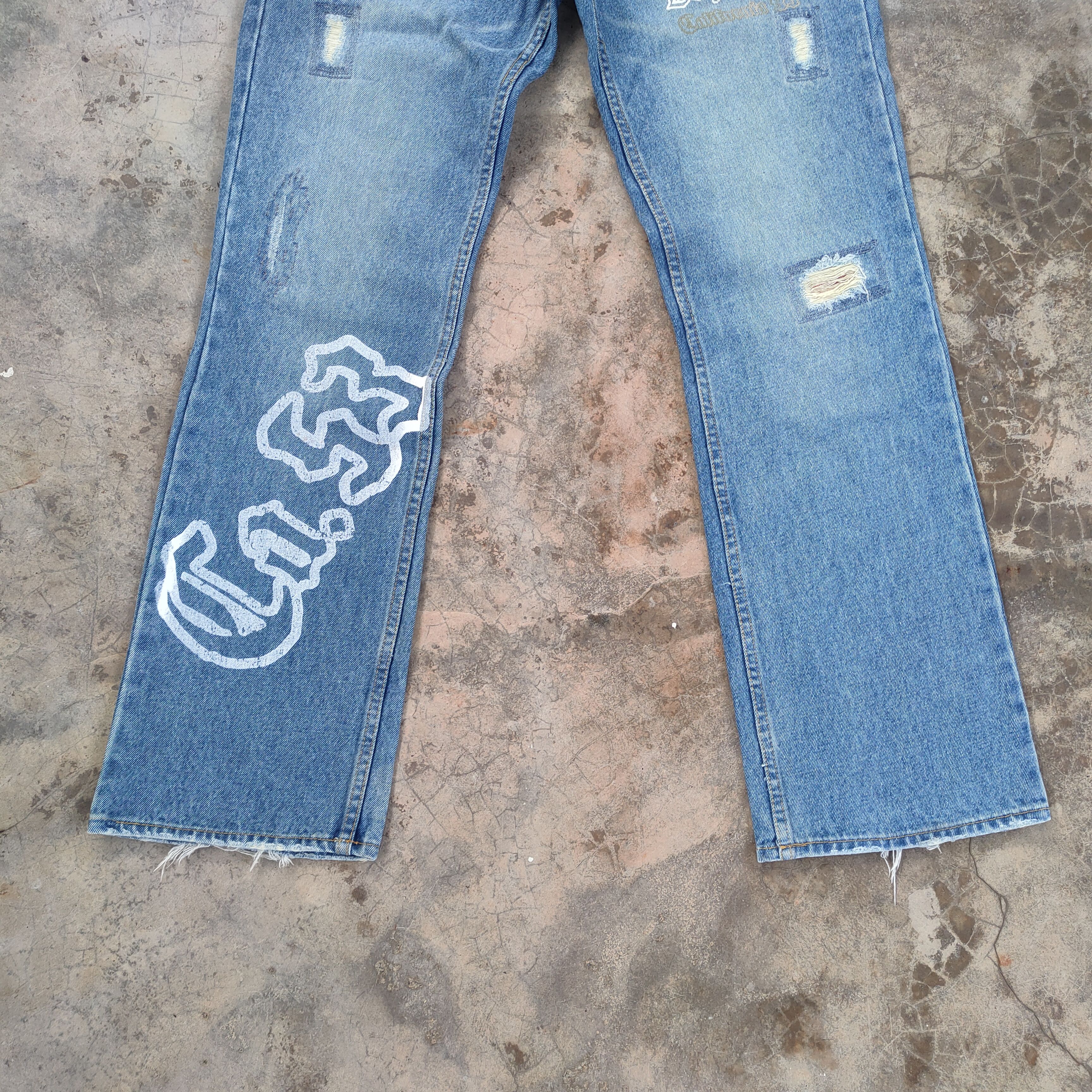 Body Glove W33 VINTAGE BODY GLOVE RIPPEP DENIM JEAN PANTS Size US 33 - 4 Thumbnail