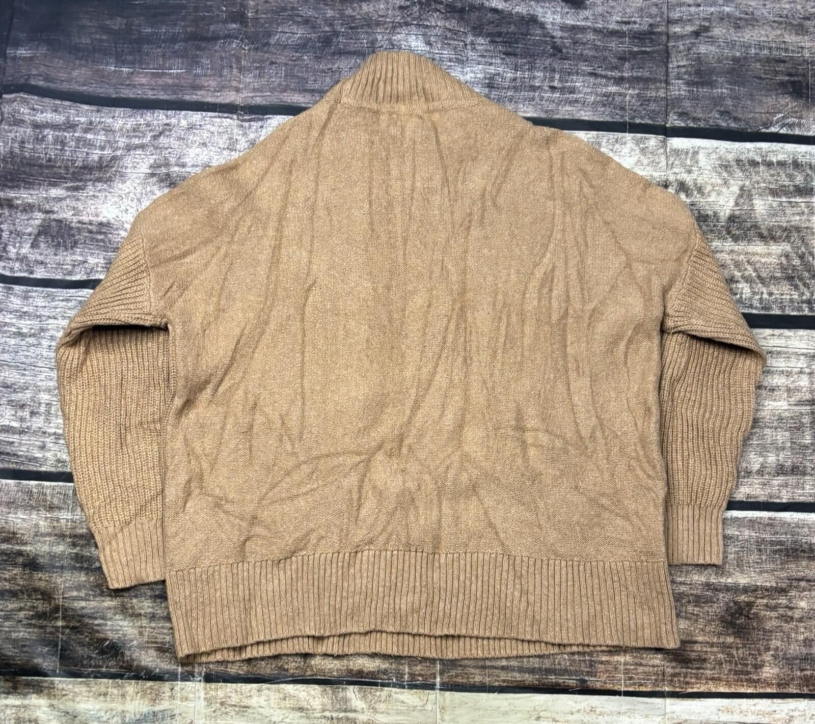 Gap Gap Sweater Mens Medium Fisherman Knit Cotton Wool Blend Tan Size US M / EU 48-50 / 2 - 3 Thumbnail