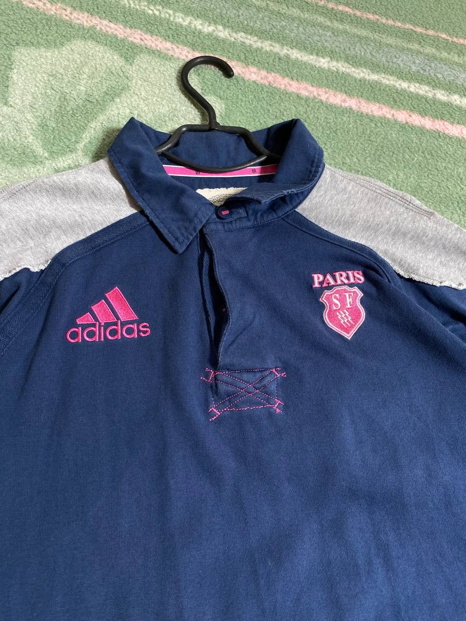 Adidas × Vintage Vintage Adidas 00s Box Big Logo Navy Crewneck Sweatshirt Size US XXL / EU 58 / 5 - 22 Thumbnail