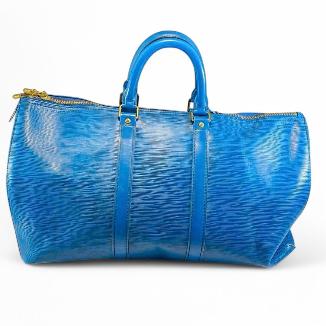 Louis Vuitton Louis Vuitton - Keepall 50 Epi Leather Blue Vintage Size ONE SIZE - 2 Thumbnail