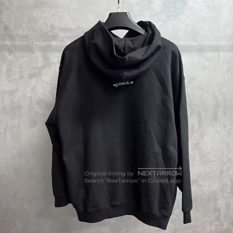 Balenciaga Balenciaga Black Logo Letter Printed Long Sleeve Hooded Sw Size US L / EU 52-54 / 3 - 4 Thumbnail