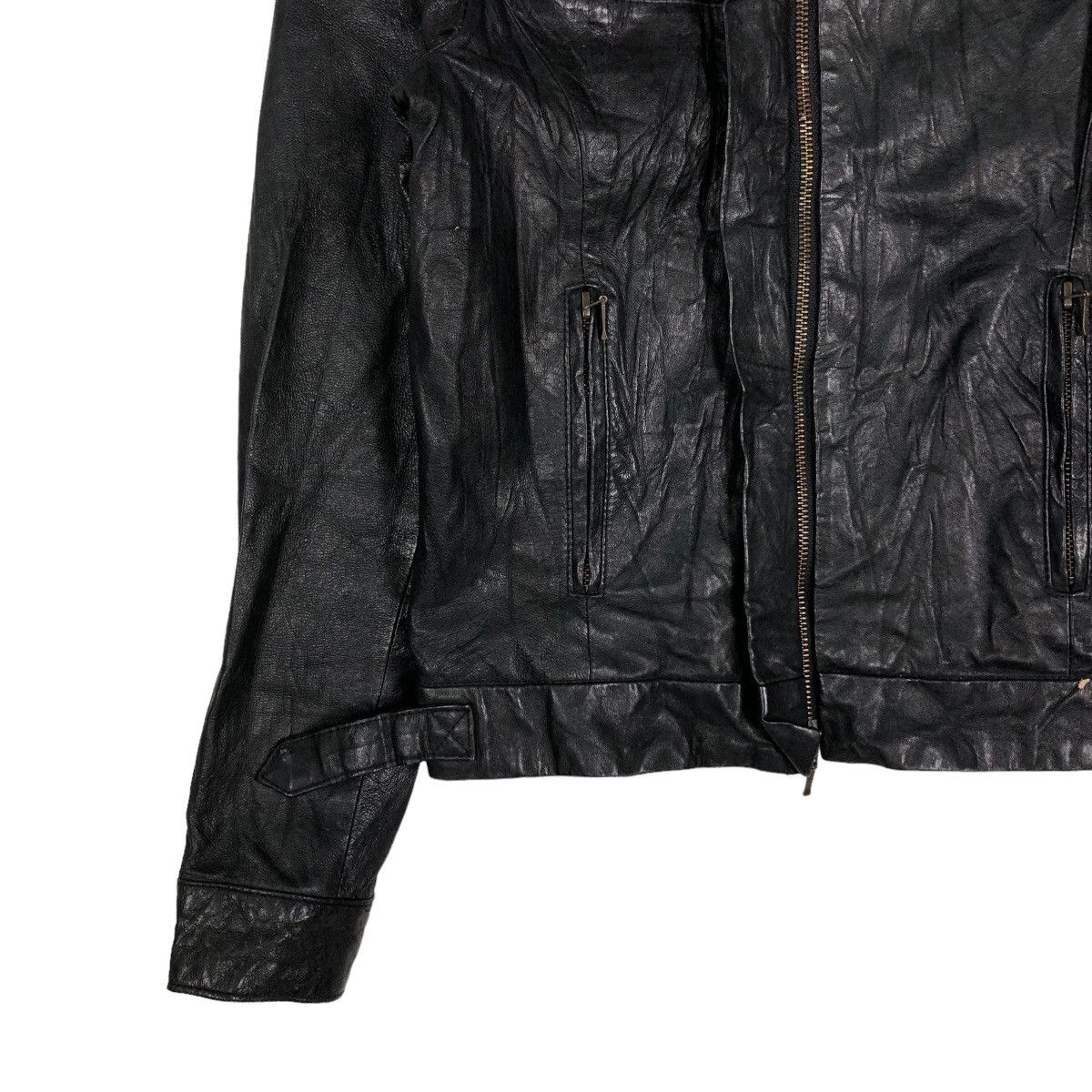 Japanese Brand 📌CROPPED BIKER LEATHER JACKET CIAO PANIC JAPAN Size M / US 6-8 / IT 42-44 - 4 Thumbnail