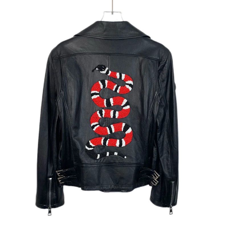 Gucci Gucci Black studded sheep leather lapel long-sleeved leathe Size US S / EU 44-46 / 1 - 2 Thumbnail