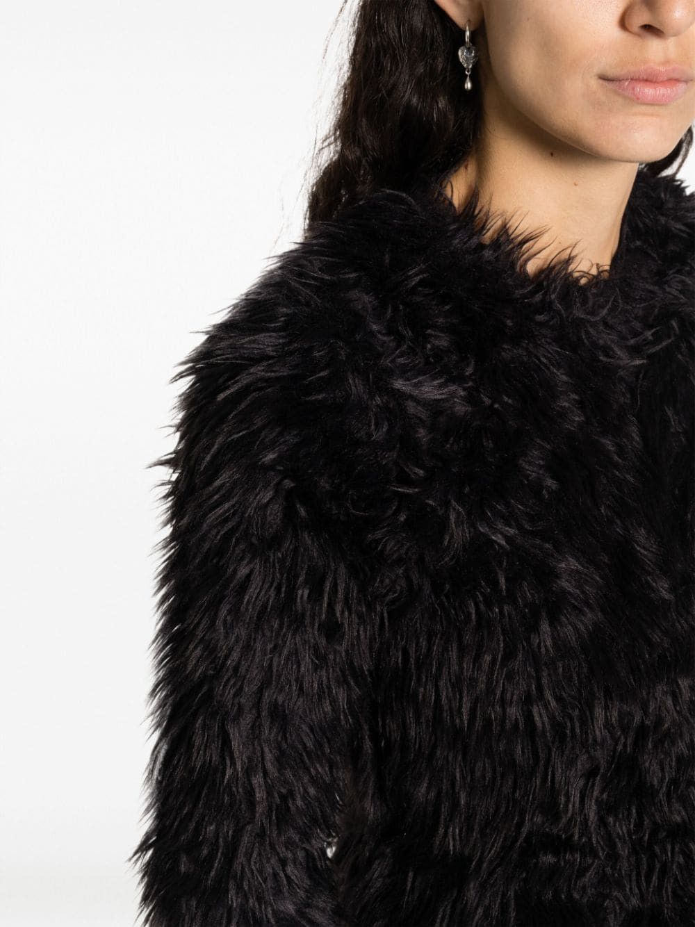 Comme des Garcons o1mle0824 Faux Fur Long Sleeve Top in Black Size XS / US 0-2 / IT 36-38 - 5 Thumbnail