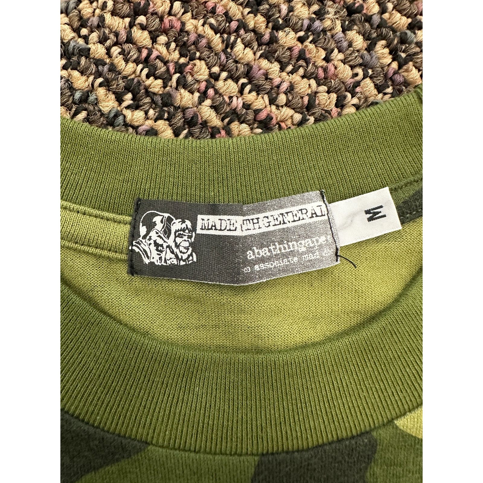 Bape Bape 1st Green Camo Spellout Tee ~sizeM Size US M / EU 48-50 / 2 - 3 Thumbnail