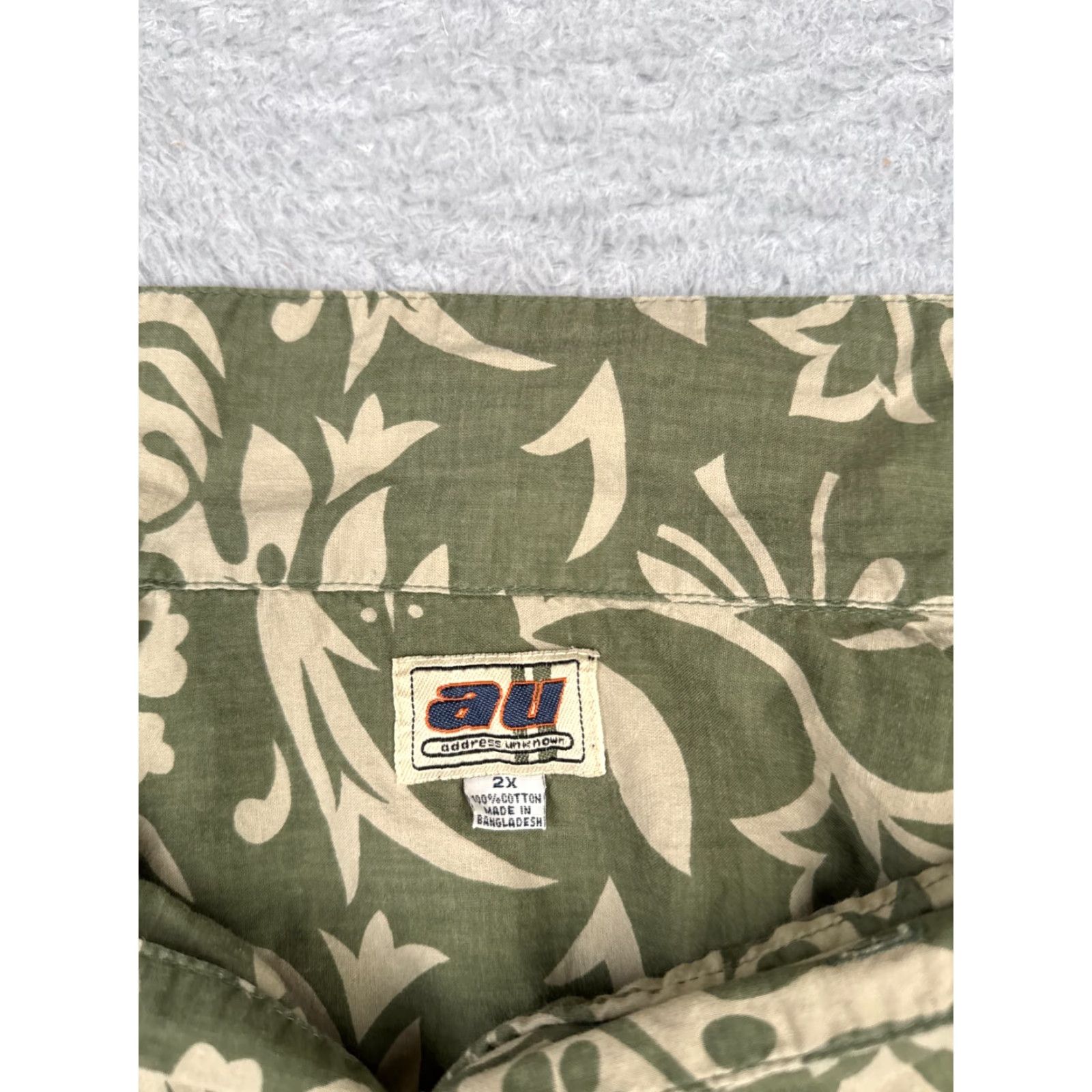 Vintage Address Unknown Shirt Mens 2XL Green Floral Hawaiian Button-Up Shirt Size US XXL / EU 58 / 5 - 3 Thumbnail