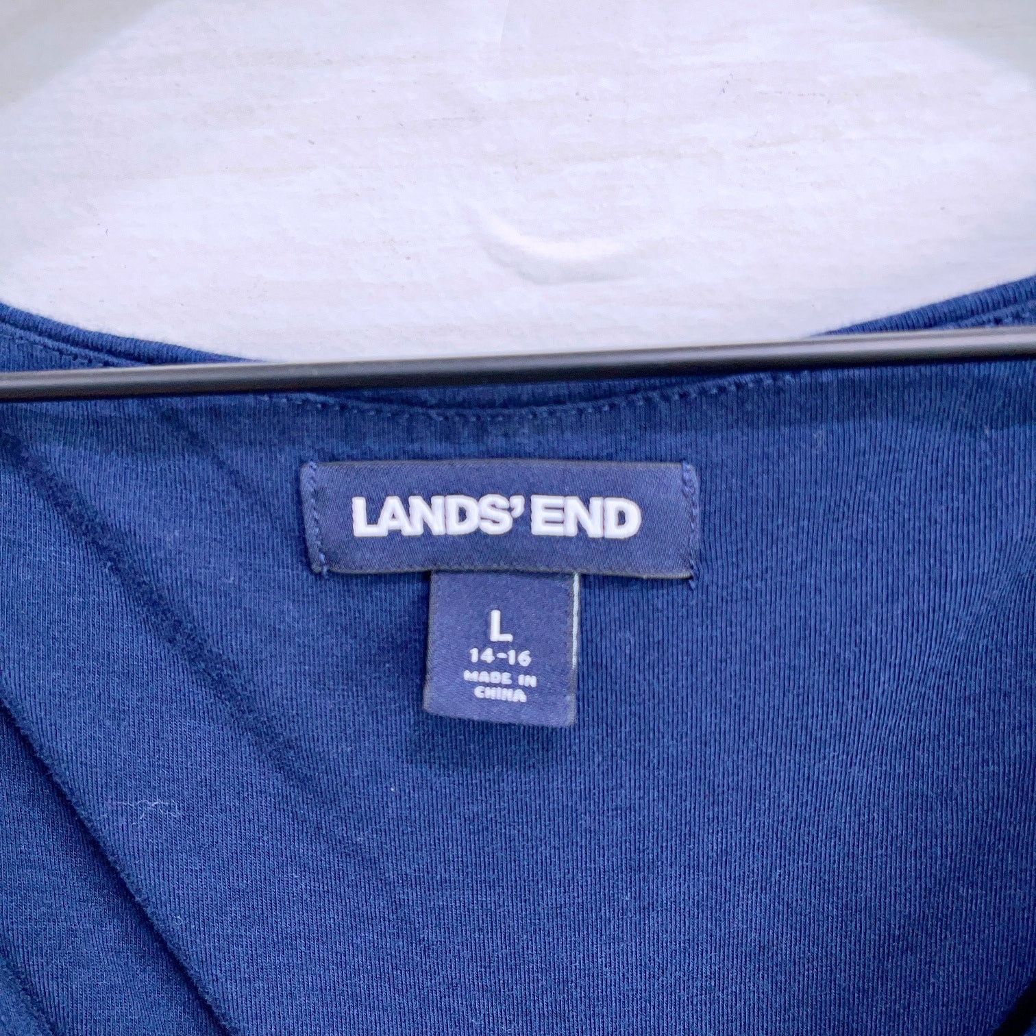 Lands' End Lands End Sleeveless Jersey Wrap Dress Navy Pima L Size L / US 10 / IT 46 - 5 Thumbnail