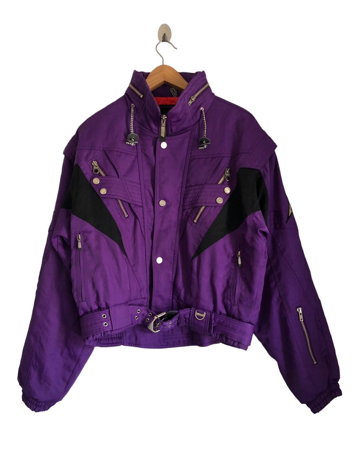 image of Vintage 90's Ellesse x Goldwin Racing Jacket in Dark Purple, Men's (Size Medium)