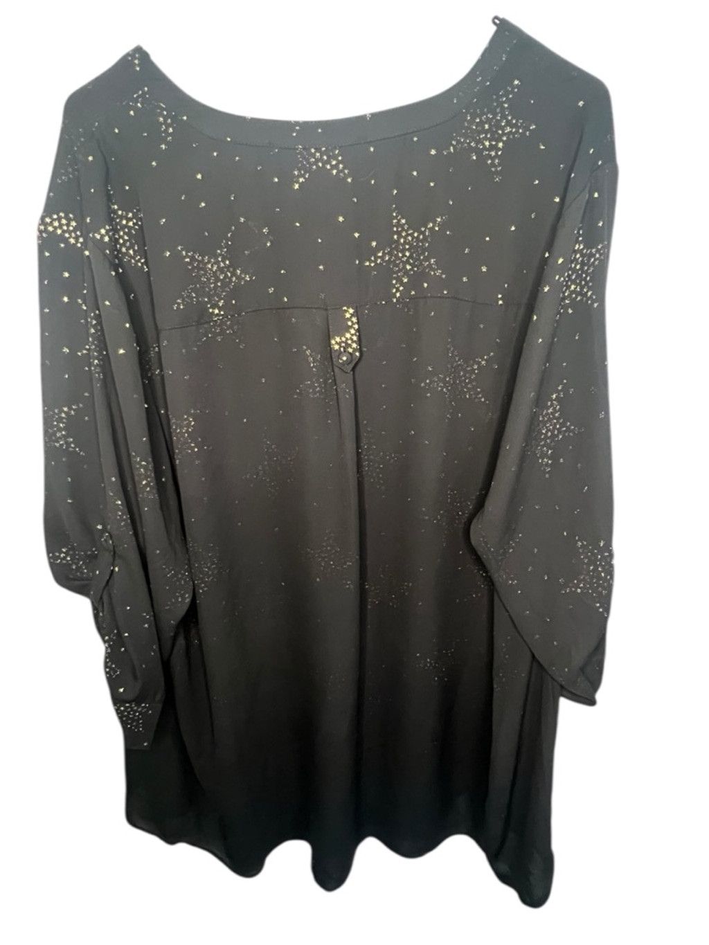 Torrid Torrid Harper Short Sleeve Blouse With Scattered Gold Stars Size 3XL / US 20-22 - 6 Thumbnail