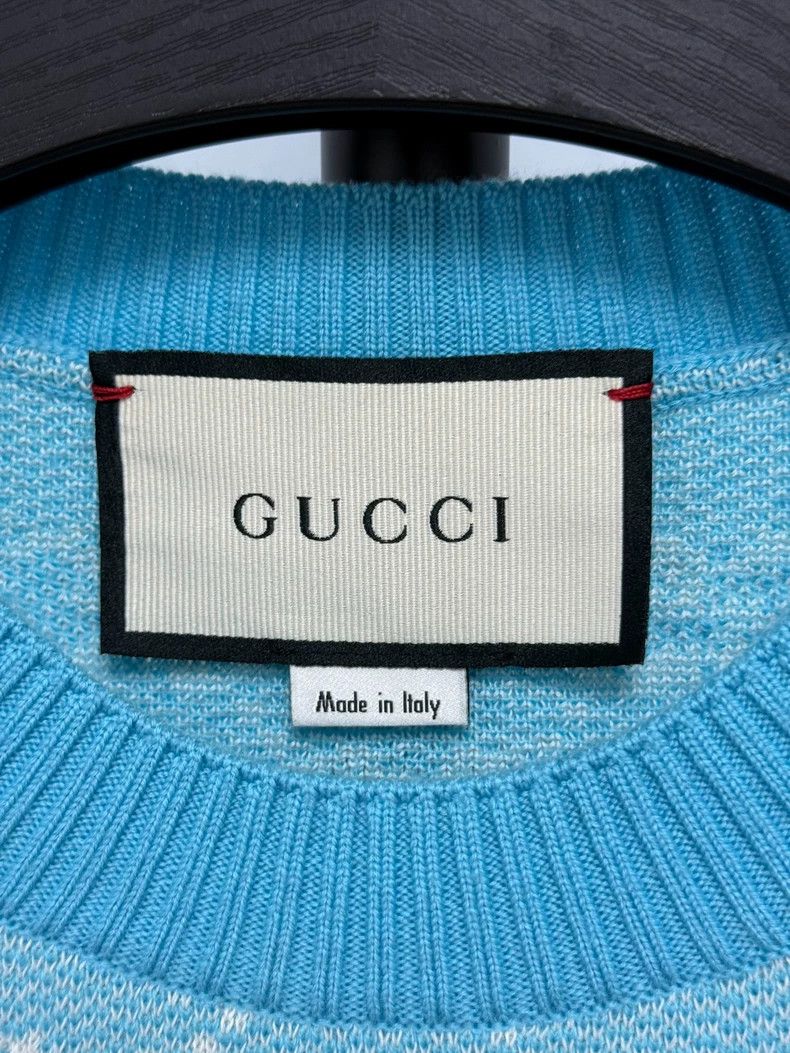 Gucci Gucci Old flower full-print mint blue knitwear short sleev Size S / US 4 / IT 40 - 2 Thumbnail