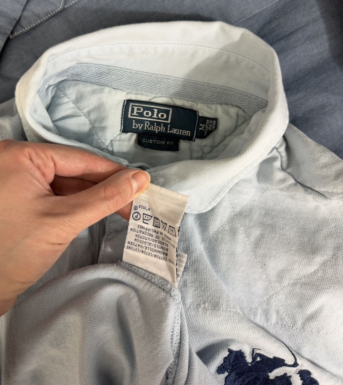 Polo Ralph Lauren Polo Ralph Lauren Rugby Chief Keef Vintage Baby Blue Size US M / EU 48-50 / 2 - 2 Thumbnail
