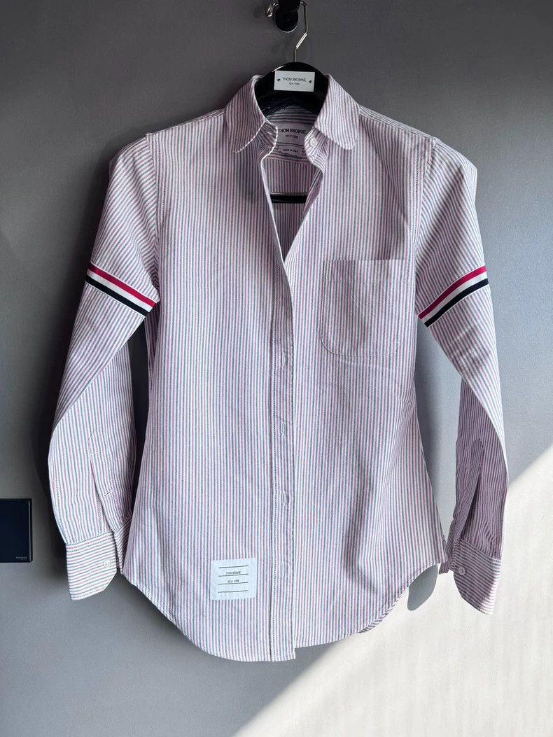 Thom Browne Thom Browne Pink light striped double-sleeved shirt 2503-N Size XS / US 0-2 / IT 36-38 - 1 Thumbnail